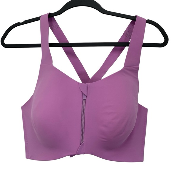 knix Catalyst Sports Bra Womens 6+ Light Purple Front Zip Adjustable Straps - Picture 1 of 6
